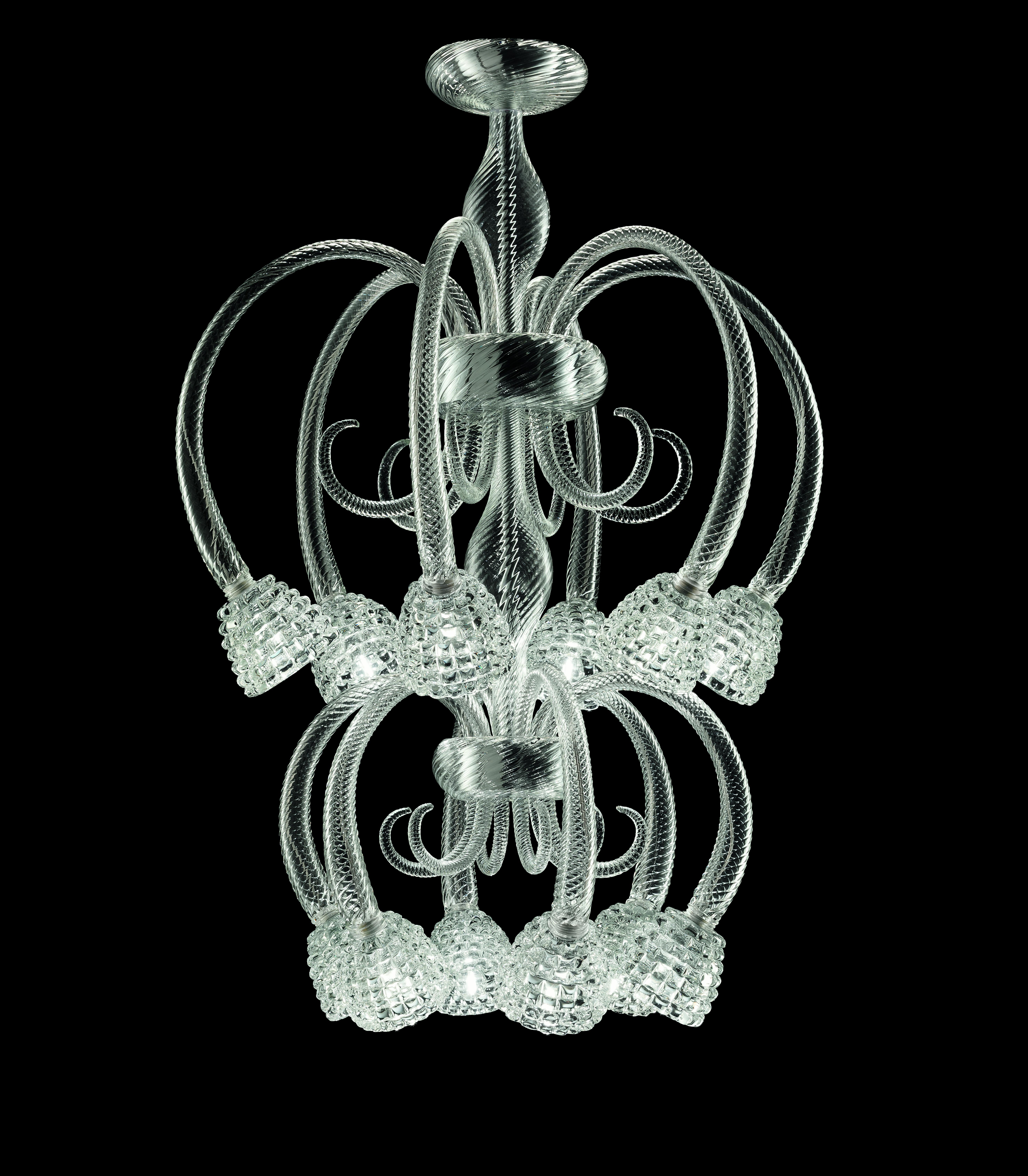 Kronleuchter aus Murano-Glas, venezianisches Kristall in Veilchengrün, Quadri im Zustand „Neu“ im Angebot in Venice, IT