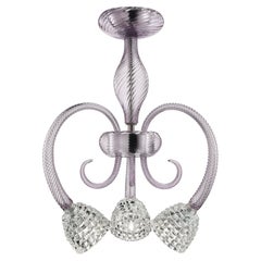 Murano Glass Chandelier, Periwinkle Venetian Crystal, Quadri