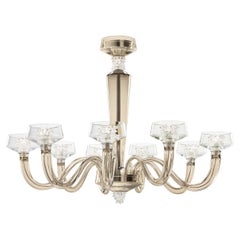 Murano blown Glass Chandelier, Rosati, Sand Venetian Crystal