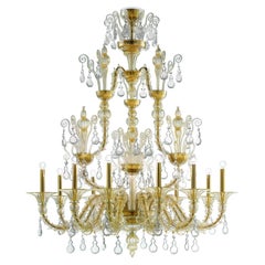 Murano Glas Kronleuchter, Taif, Gold Venezianisches Kristall