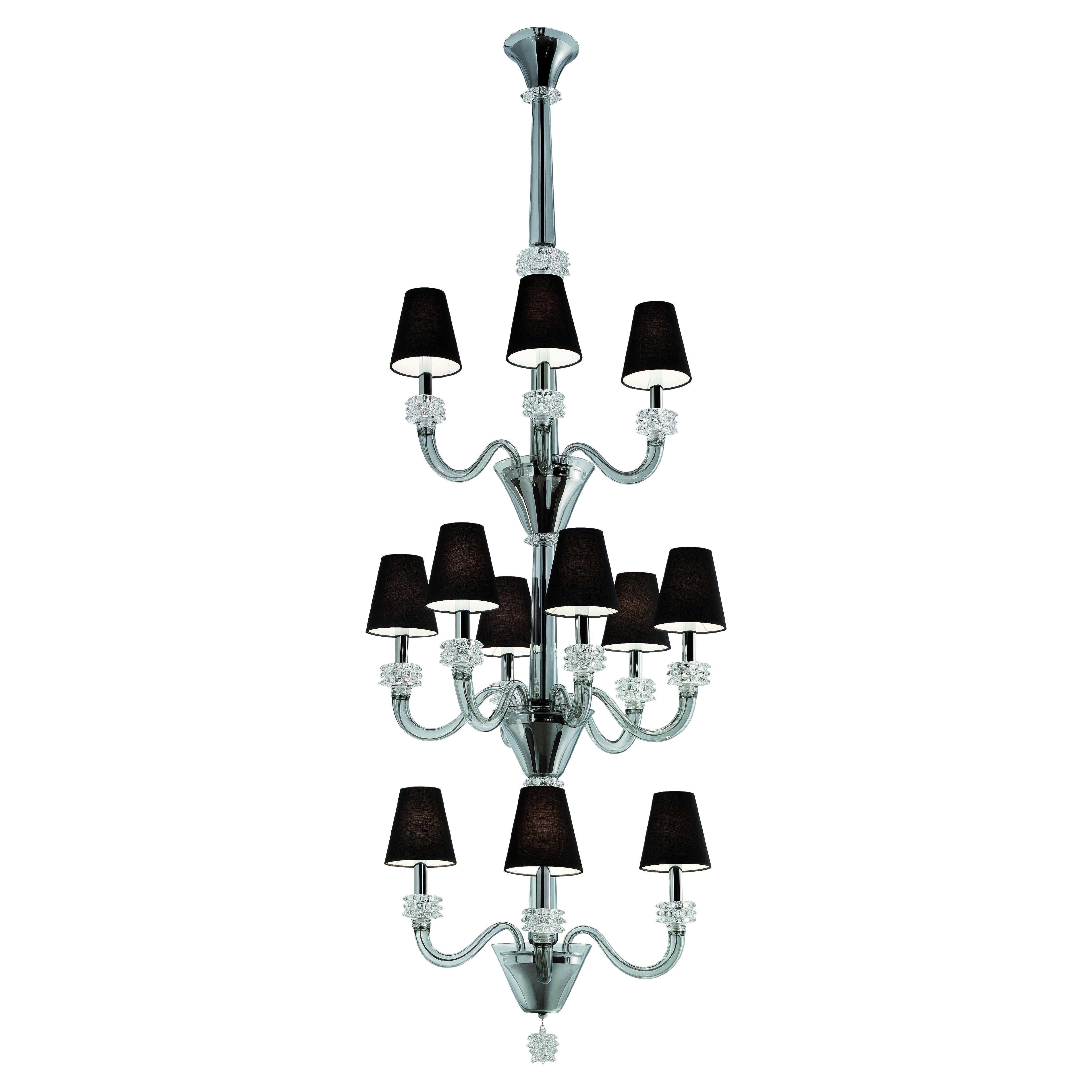 Murano blown Glass Chandelier, Torpedo Amsterdam, Venetian Crystal