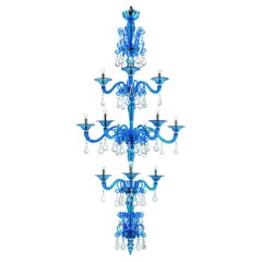 Murano Glass Chandelier, Venetian Crystal, Torpedo Taif