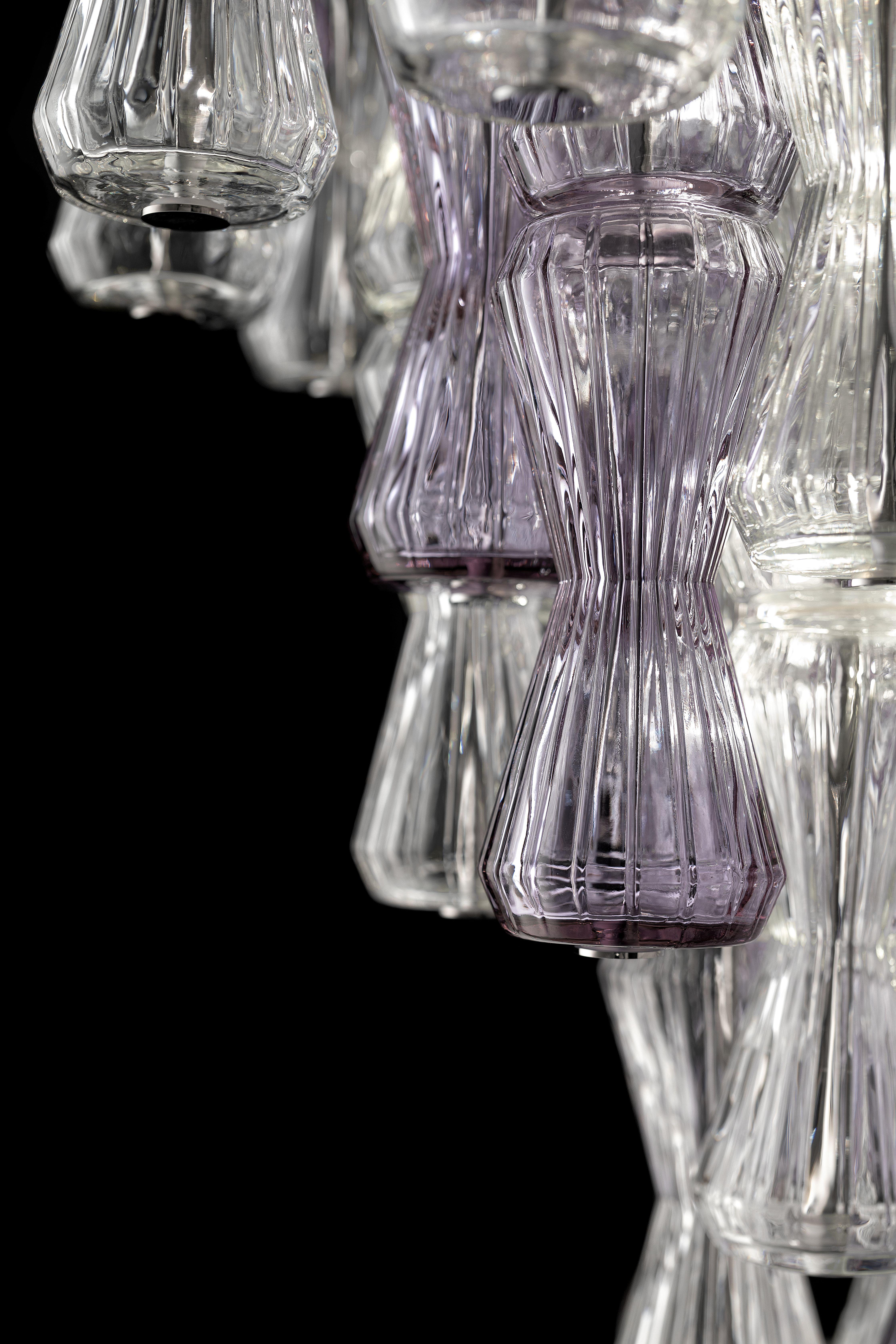 Lampada a sospensione in vetro soffiato di Murano, Pervinca, Clepsydra In condizioni Nuovo in vendita a Venice, IT