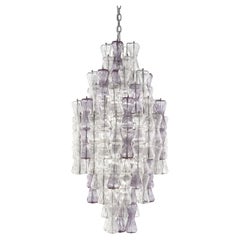 Murano Blown Glass Suspension Lamp, Periwinkle, Clepsydra
