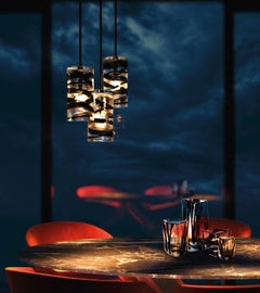 Lampe à suspension contemporaine en verre soufflé de Murano conçue par Peter Marino pour Venini