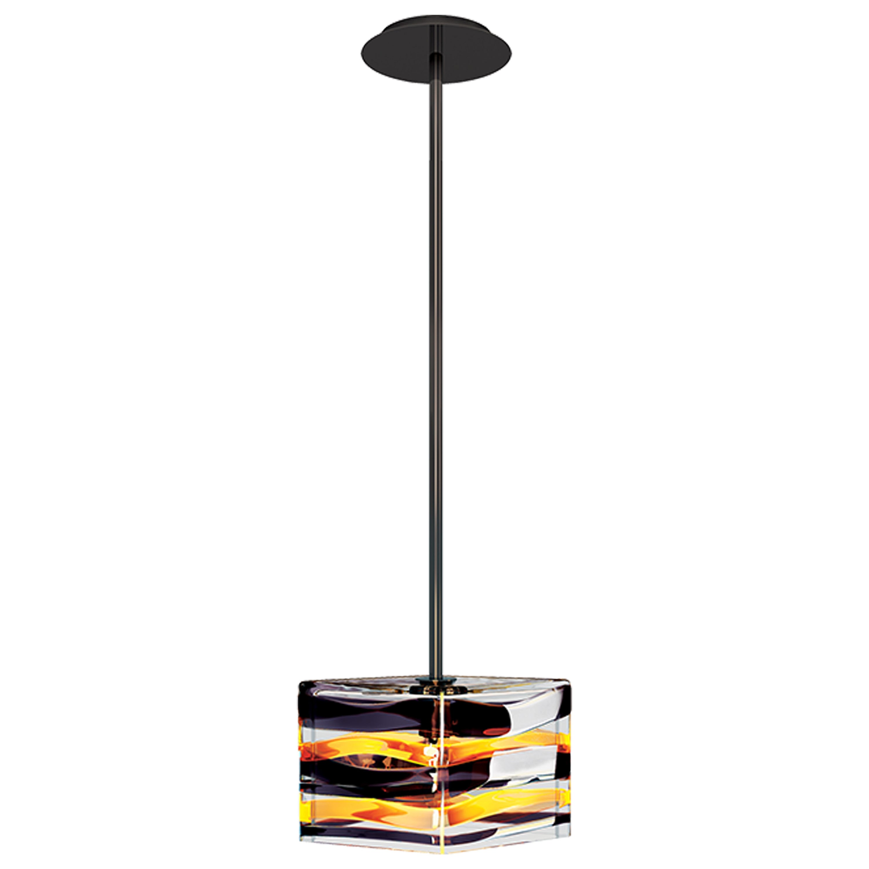 Lampada a sospensione contemporanea in vetro soffiato di Murano, design di Peter Marino per VENINI