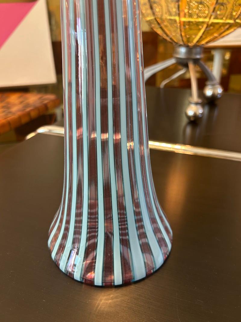 Murano Blown Glass Decanter Vetreria Fratelli Toso Signed, Italy, 1960s 1