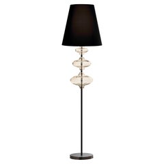 Murano blown Glass, Floor Lamp, Eva, Sand Venetian Crystal