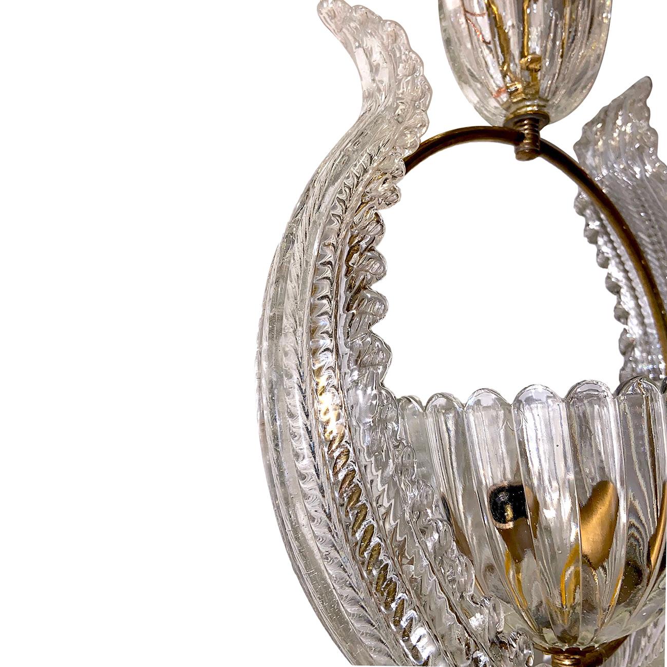 Italian Murano Blown Glass Light Fixture