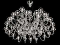 Barovier&Toso, Murano Blown Glass Chandelier, Venetian Crystal, Magritte