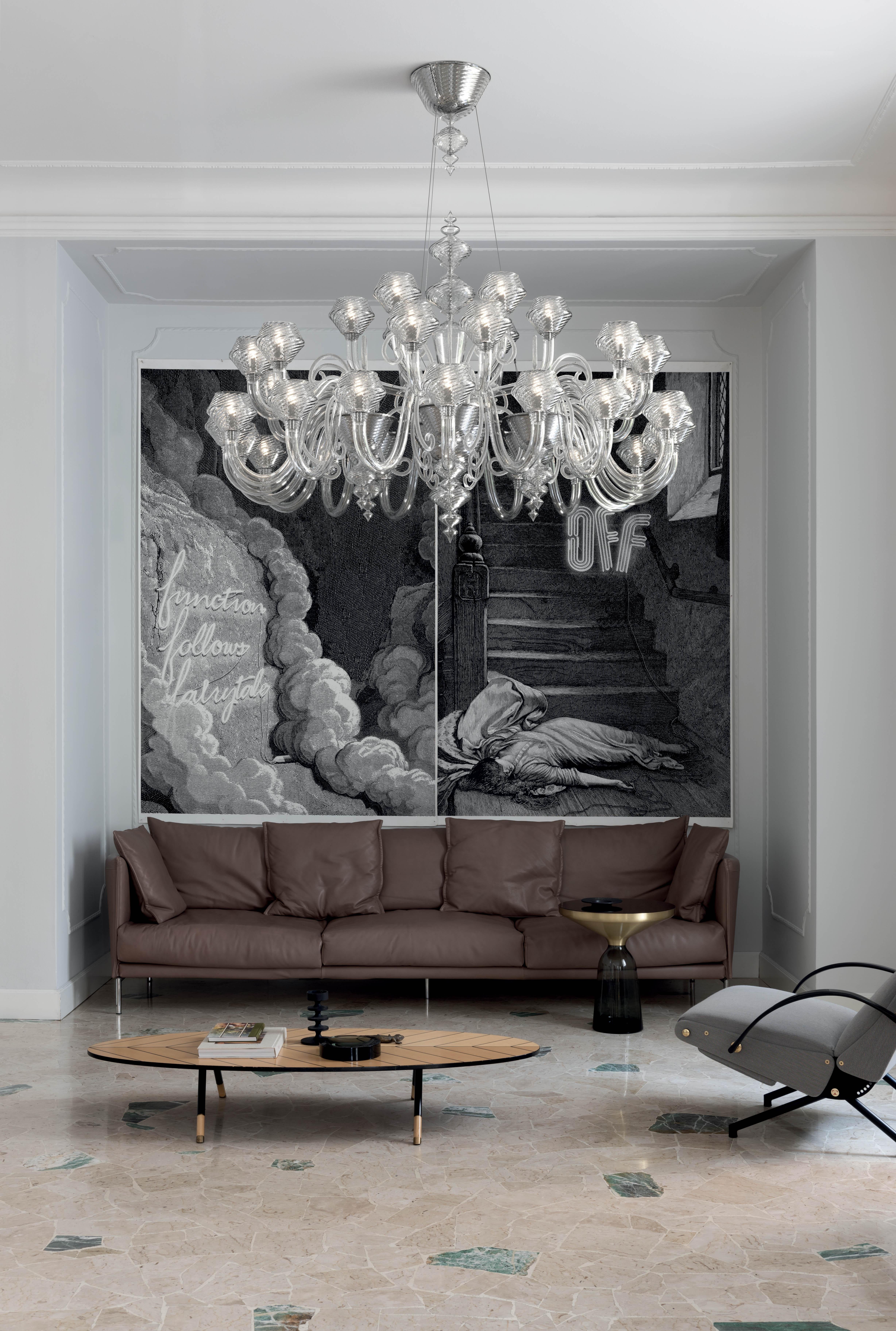 Barovier&Toso, Kronleuchter aus geblasenem Murano-Glas, venezianisches Kristall, Magritte im Zustand „Neu“ im Angebot in Venice, IT
