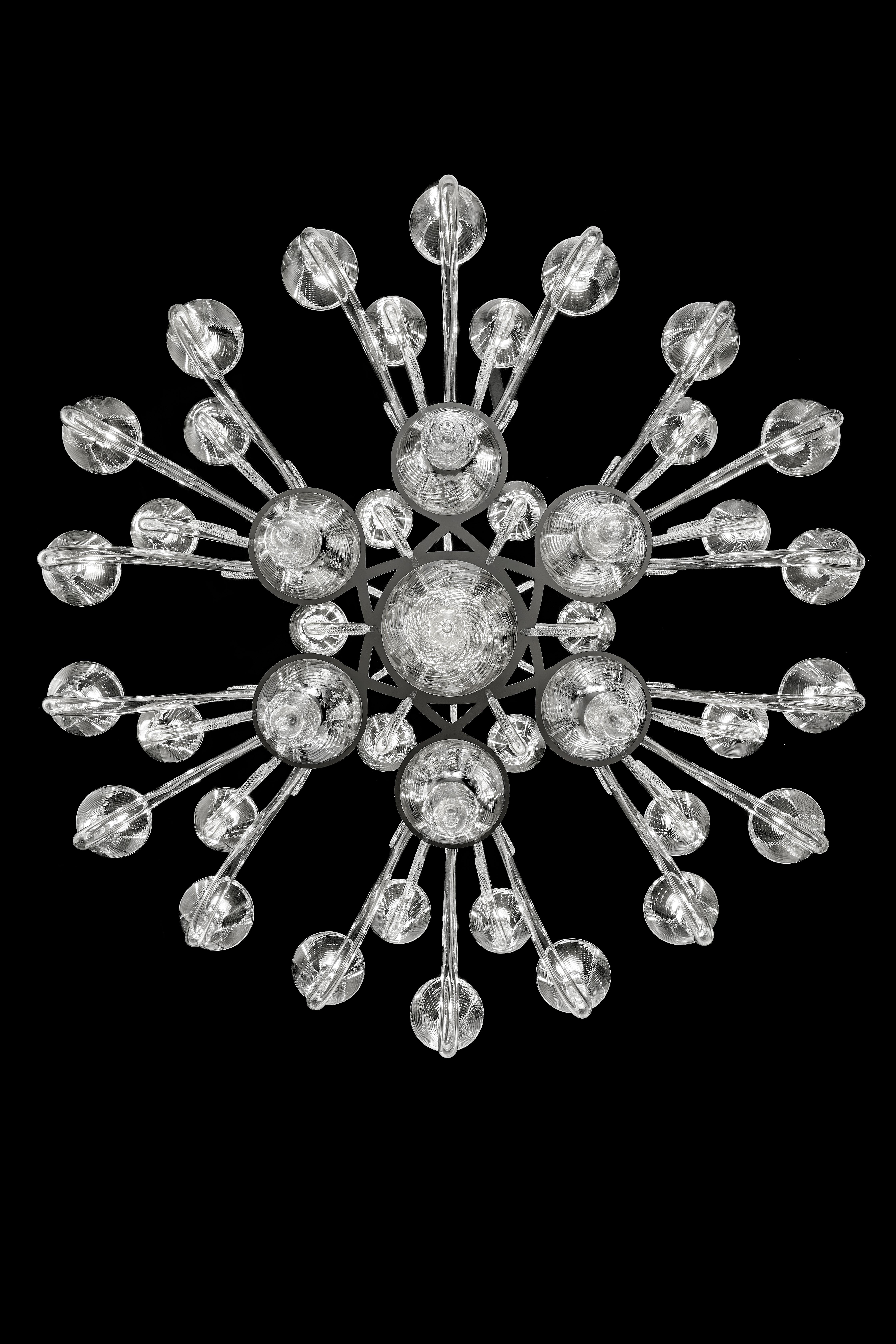 Barovier&Toso, Kronleuchter aus geblasenem Murano-Glas, venezianisches Kristall, Magritte (Italienisch) im Angebot