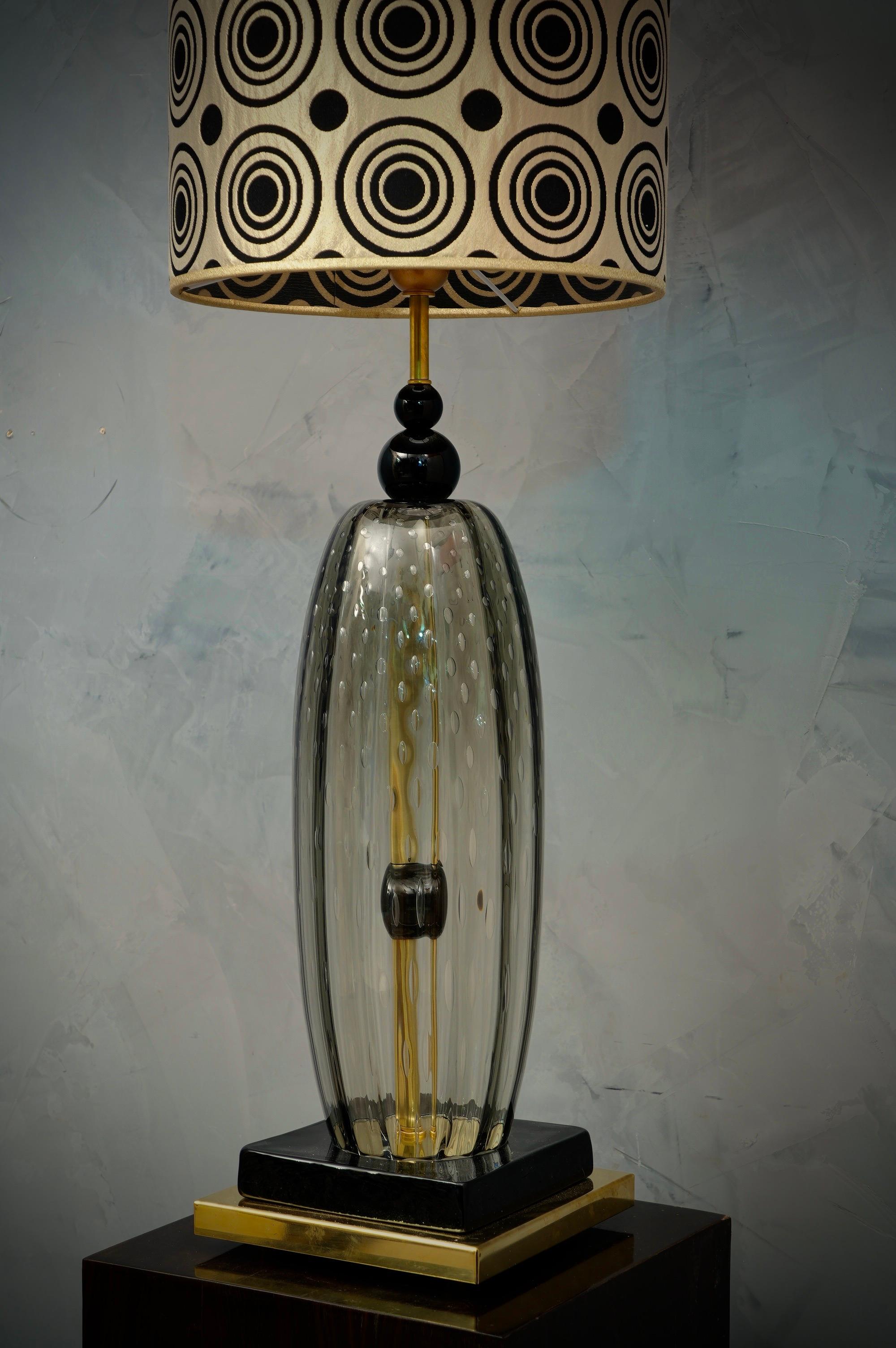 italien Lampes de table du milieu du siècle en verre soufflé de Murano, 1970 en vente