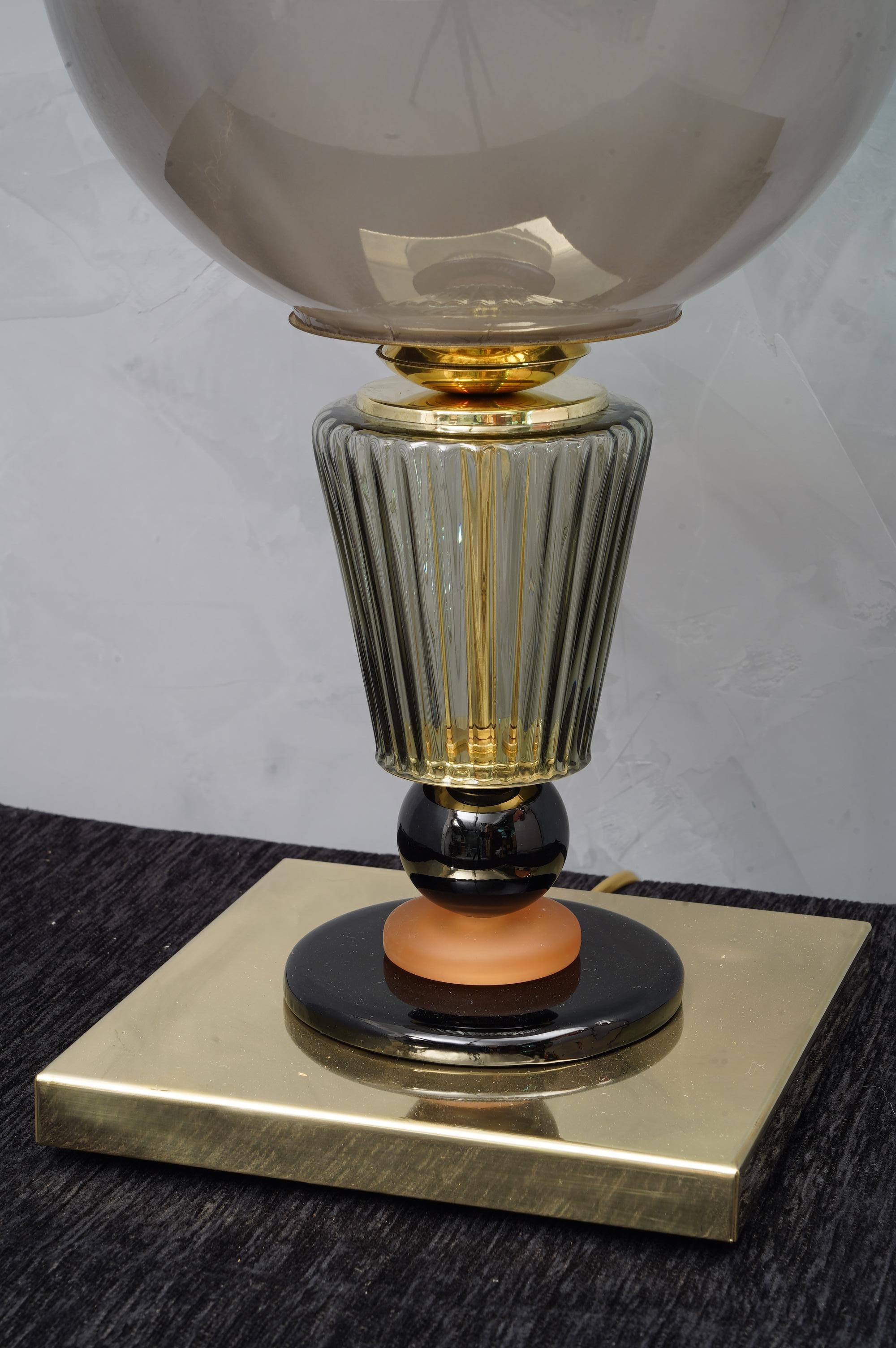Mid-Century Modern Murano Blown Glass Midcentury Table Lamps, 1980