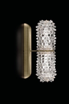 Murano blown Glass Wall sconce, Venetian Crystal, Design Philippe Nigro