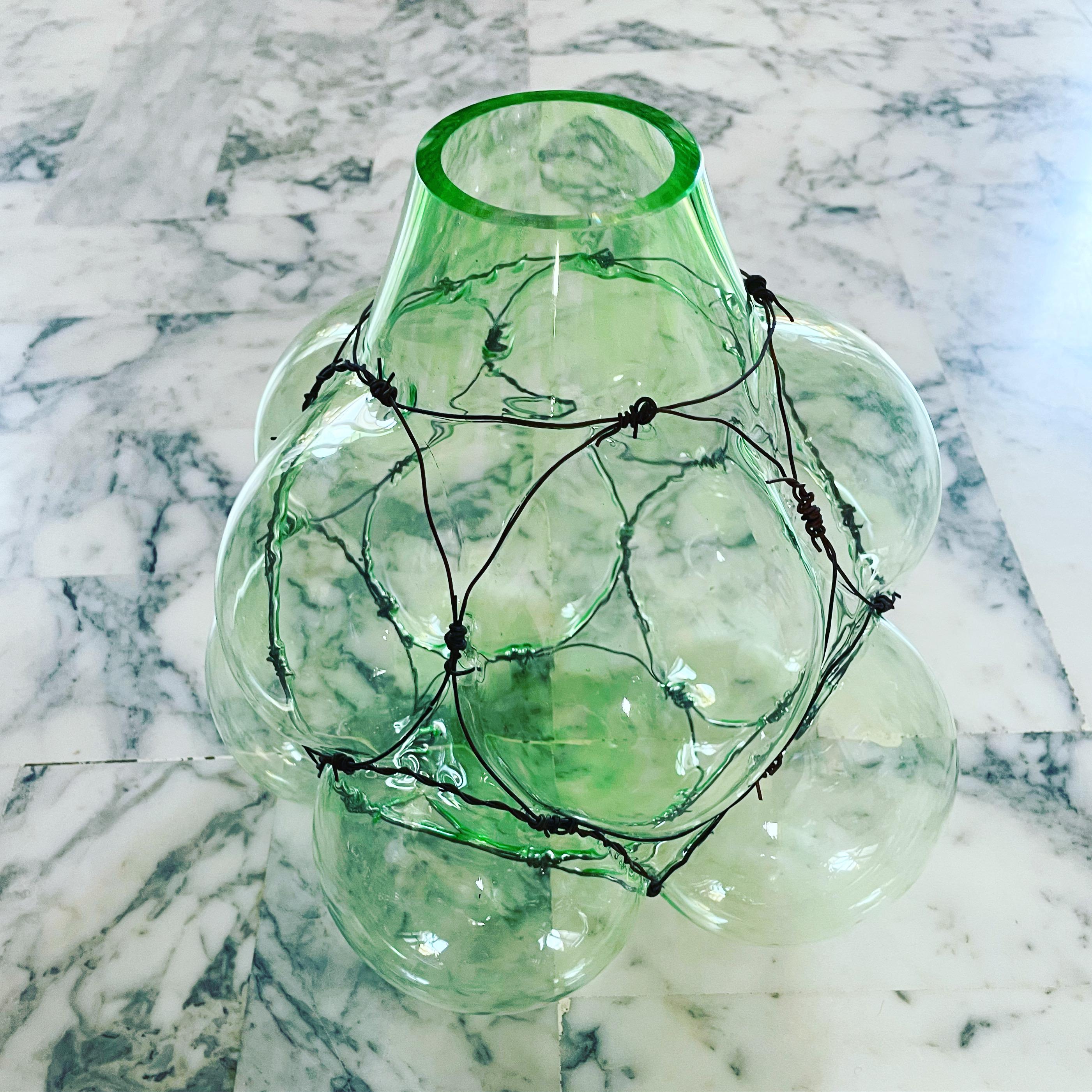 Murano Blown Glass Organic Dodecahedron Vase In New Condition For Sale In Milano, MI