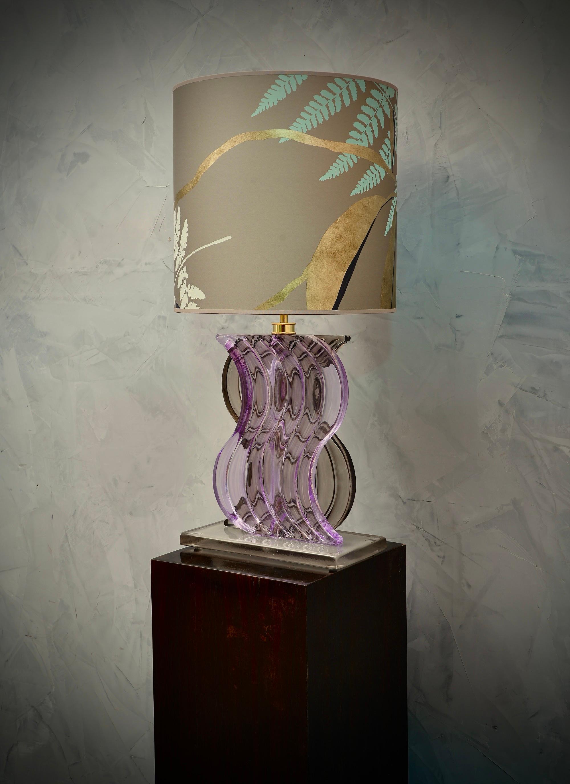 Lampe de bureau mi-siècle en verre soufflé de Murano de couleur pervenche, 1980 en vente 2