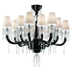Murano-Glas-Kronleuchter,  Schwarzes venezianisches Kristall, Président