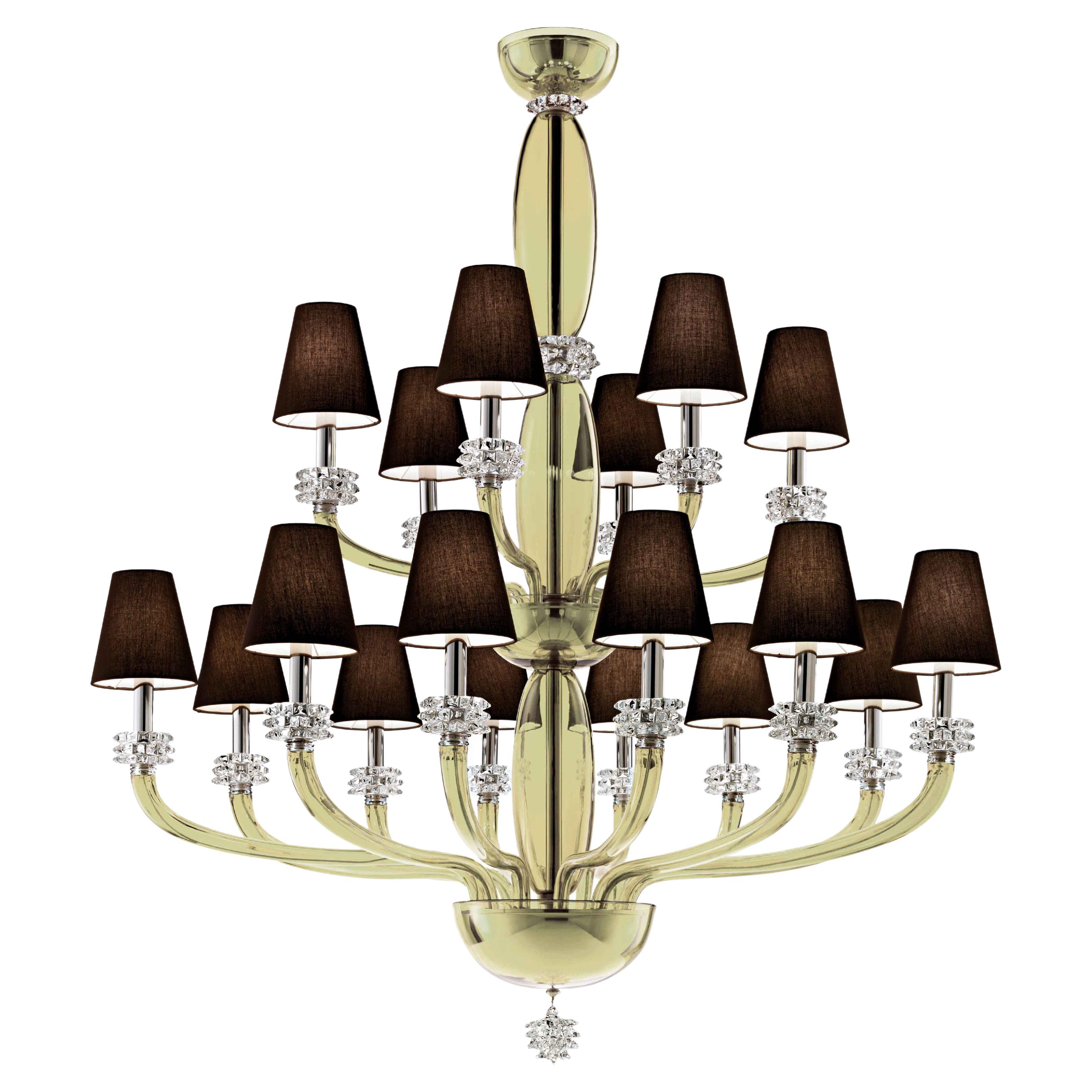 Kronleuchter aus Murano-Glas, Olive aus venezianischem Kristall, Rotterdam im Angebot