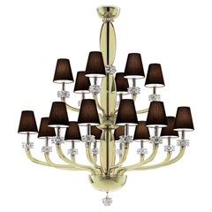 Murano Glass Chandelier, Olive Venetian Crystal, Rotterdam