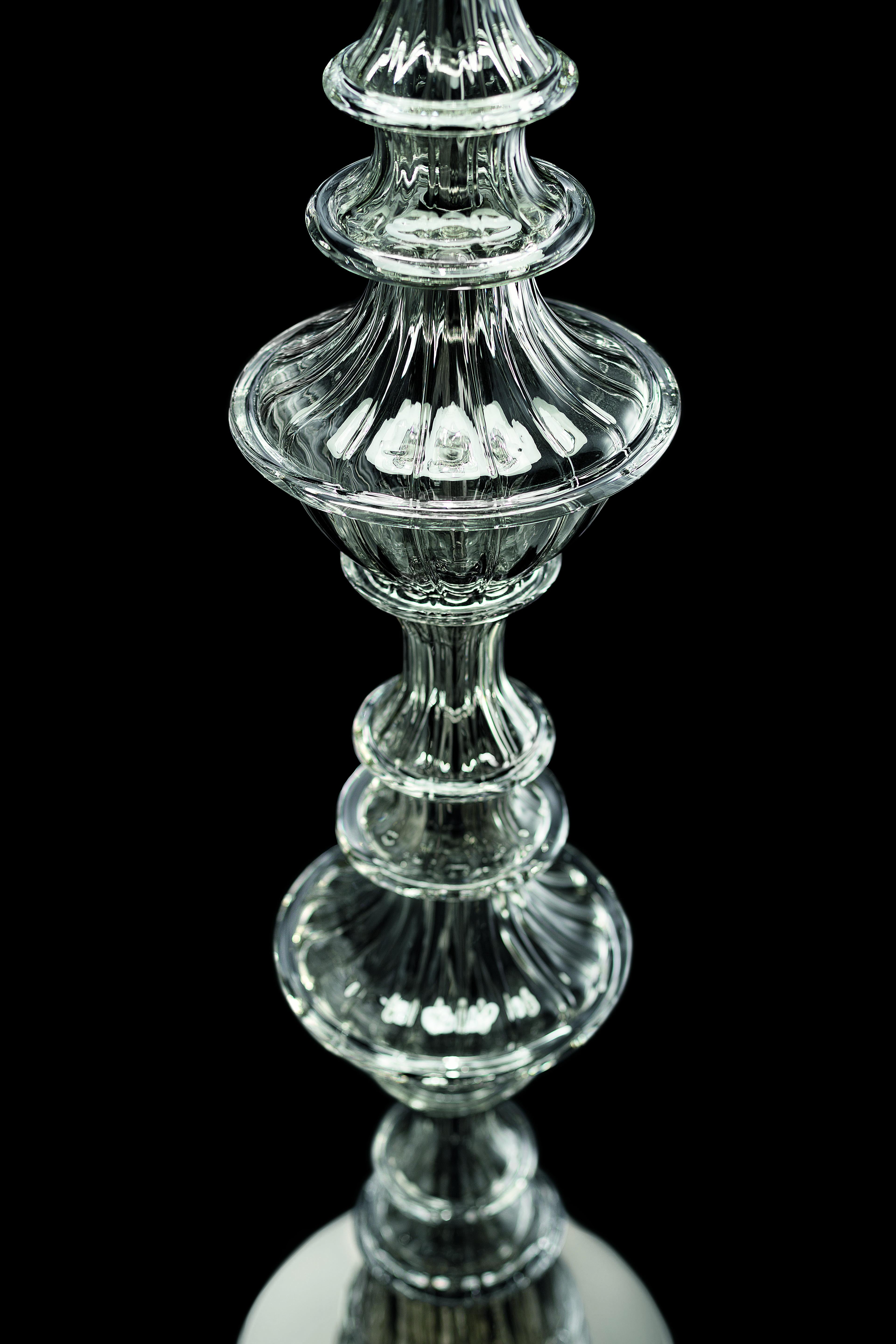 Italiano Lampada da terra in vetro soffiato di Murano, cristallo veneziano Design Angelo Barovier in vendita