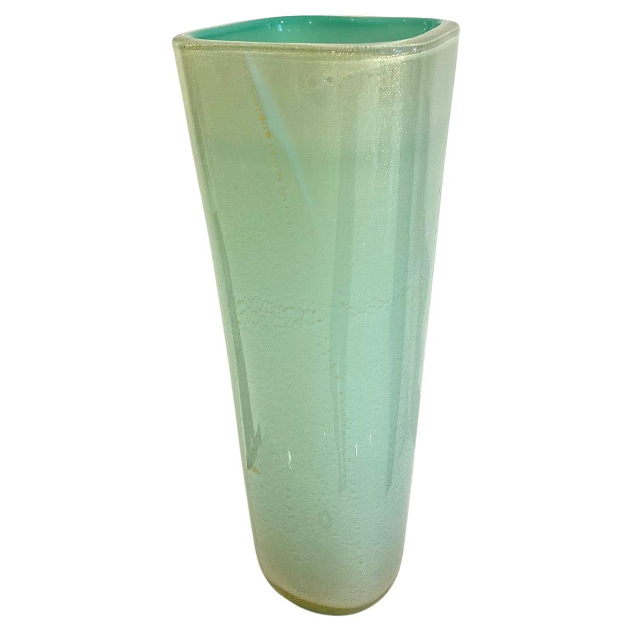 Murano Blown glass " Sea Foam" Vase with Gilt Inclusions by Seguso For Sale