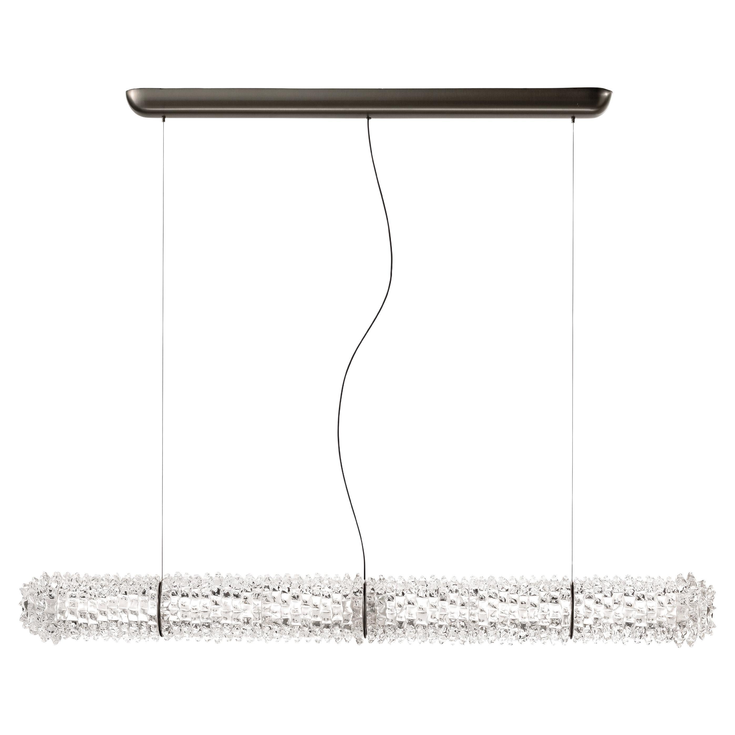 Murano Glass Suspension Lamp, Venetian Crystal, Opéra
