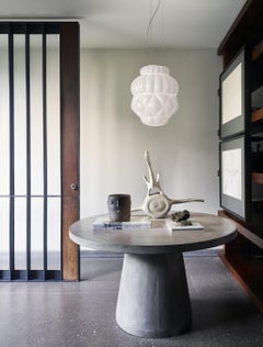 Murano blown Glass Suspension Lamp, White Venetian Crystal, Vallonné
