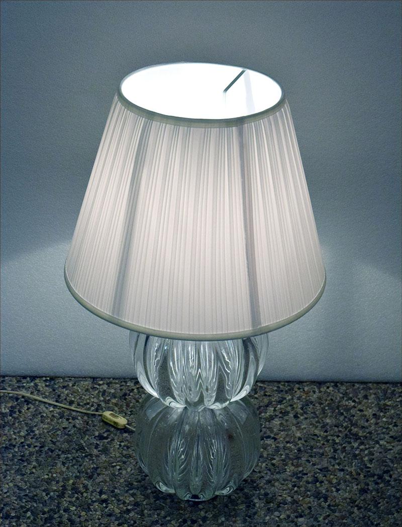 Italian Murano Blown Glass Table Lamp, 1970s For Sale