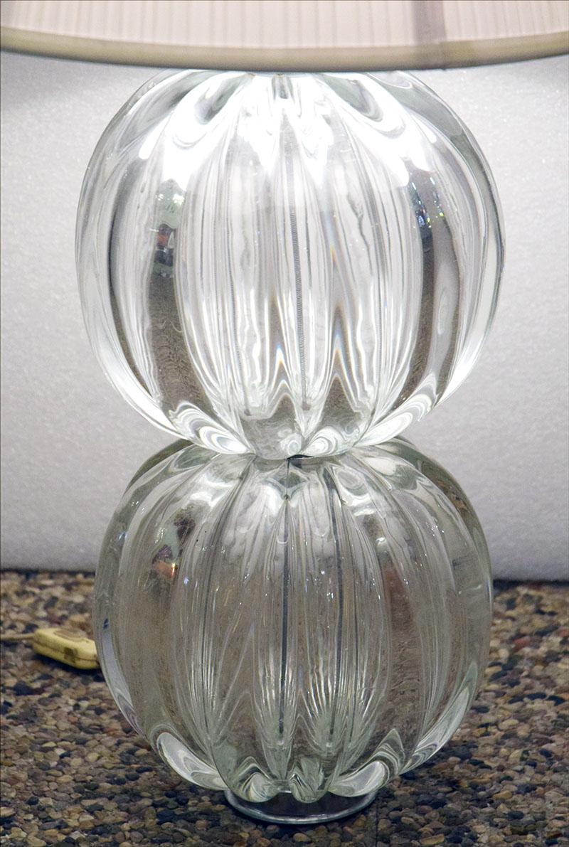 Murano Blown Glass Table Lamp, 1970s In Excellent Condition For Sale In Parma, IT