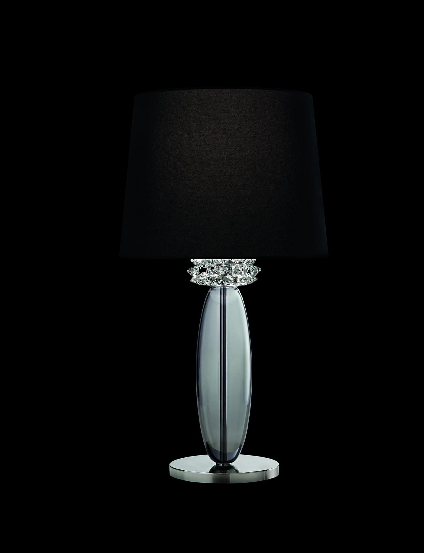Italian Murano blown Glass Table Lamp, Olive Venetian Crystal For Sale
