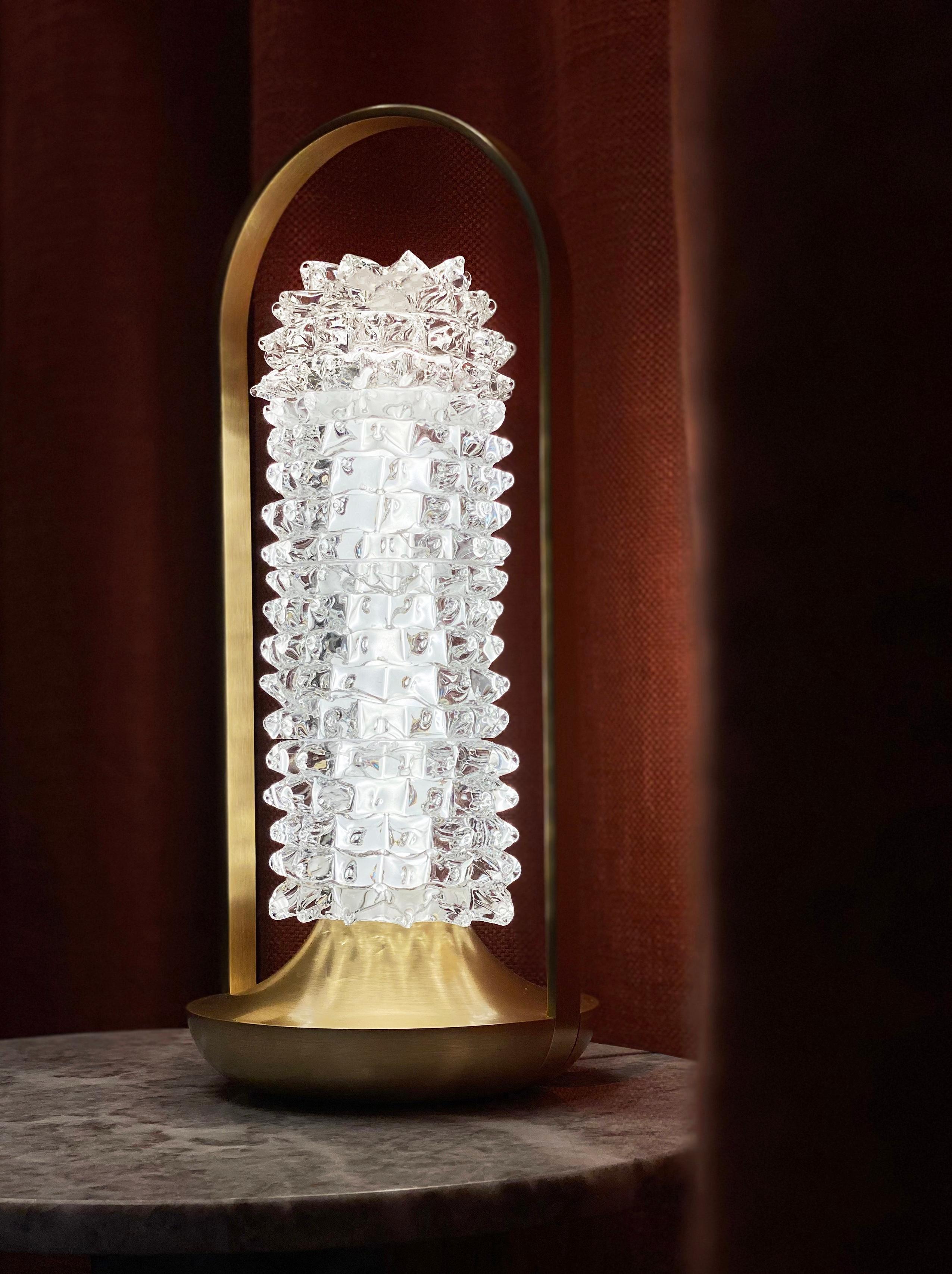 italien Lampe de table en verre soufflé de Murano Opéra Crystal Venetian Crystal en vente
