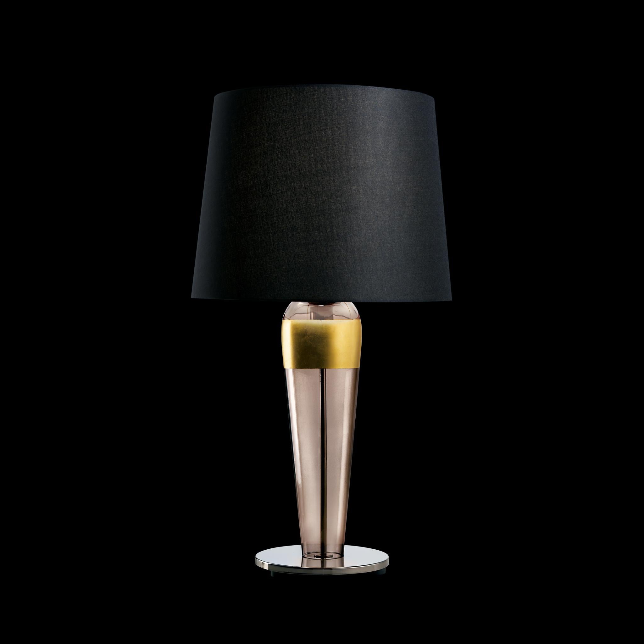 Murano blown Glass Table Lamp, Sara, Violet Venetian Crystal In New Condition For Sale In Venice, IT