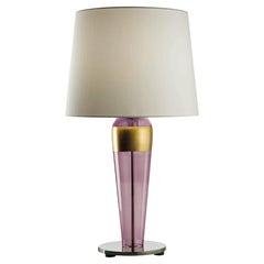 Murano blown Glass Table Lamp, Sara, Violet Venetian Crystal