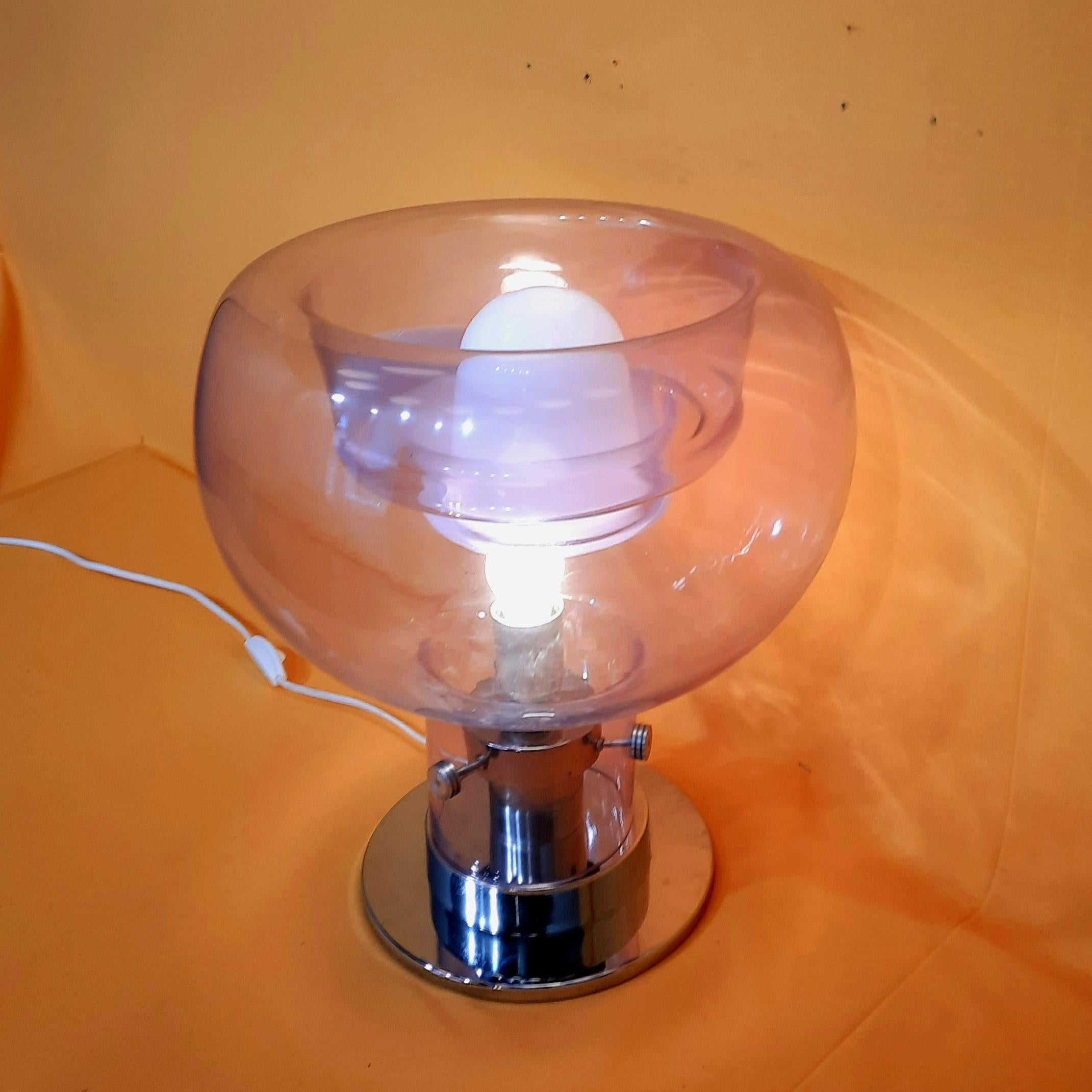 Murano blown glass table lamp, Toni Zuccheri, Veart, Circa 1970 For Sale 3