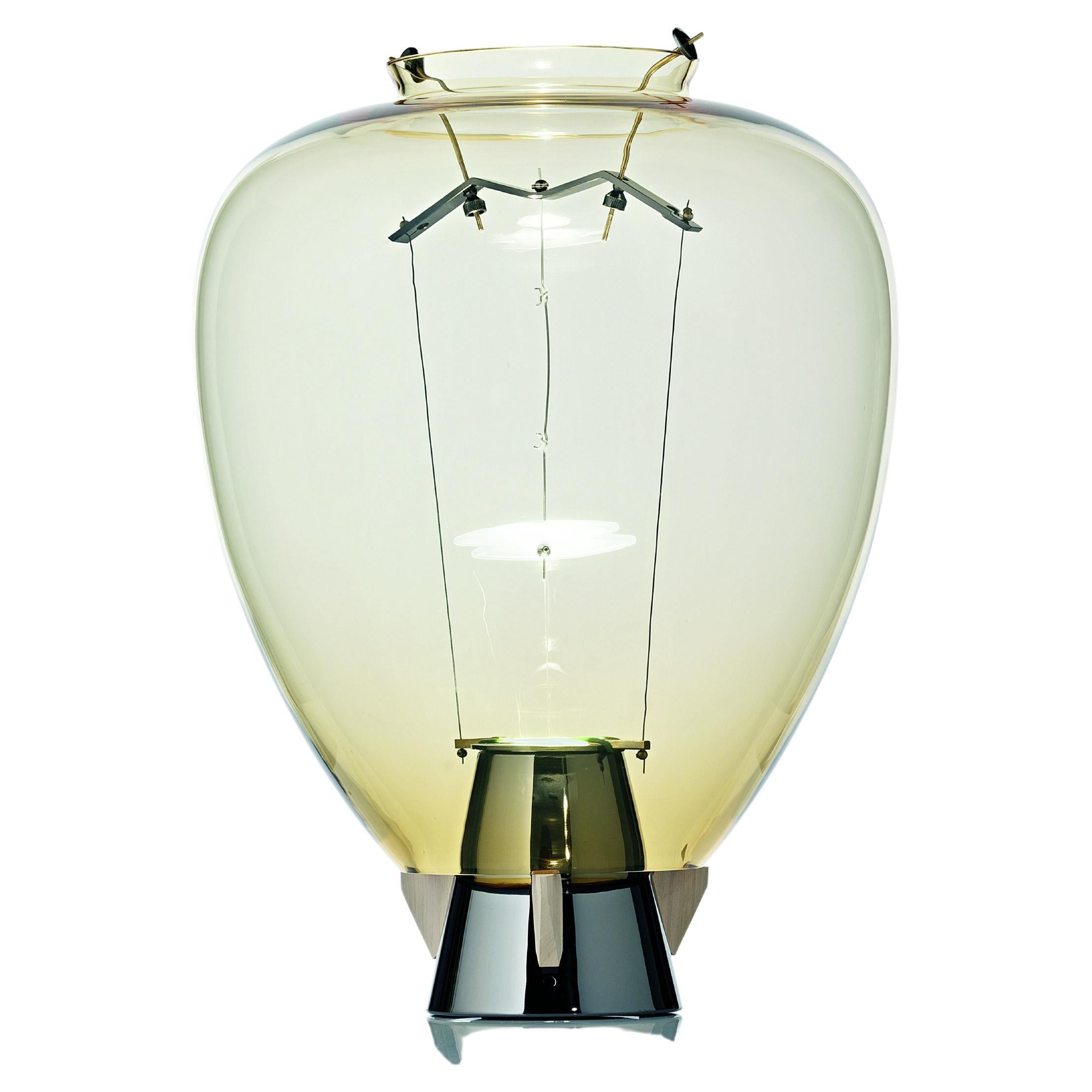 Lampada da tavolo in vetro soffiato di Murano, Veronese, Cristallo di design veneziano Umberto Riva