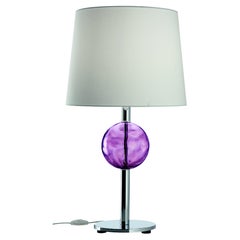 Murano blown Glass Table Lamp, Violet Venetian Crystal