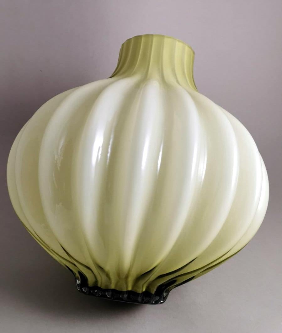 Hand-Crafted Murano Blown Glass Vase and 