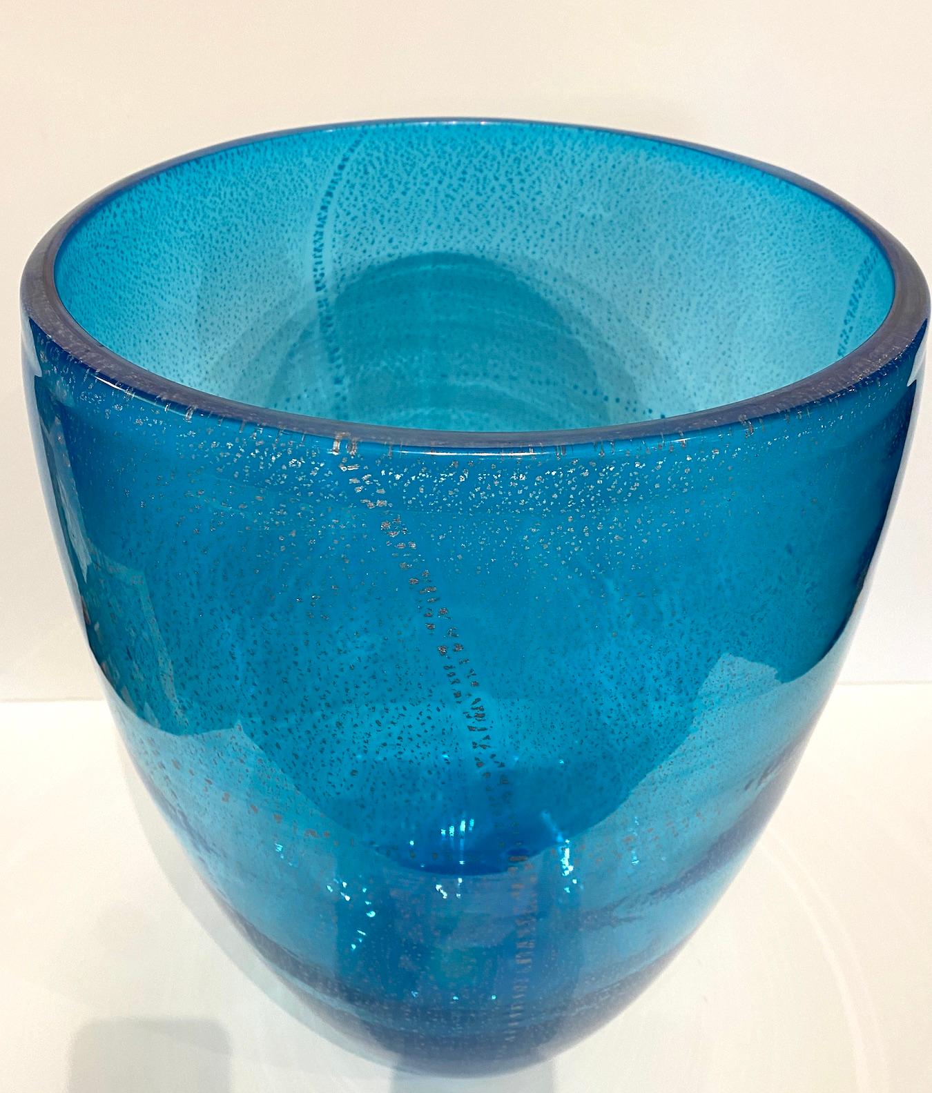 Modern Murano Blown Glass Vase For Sale