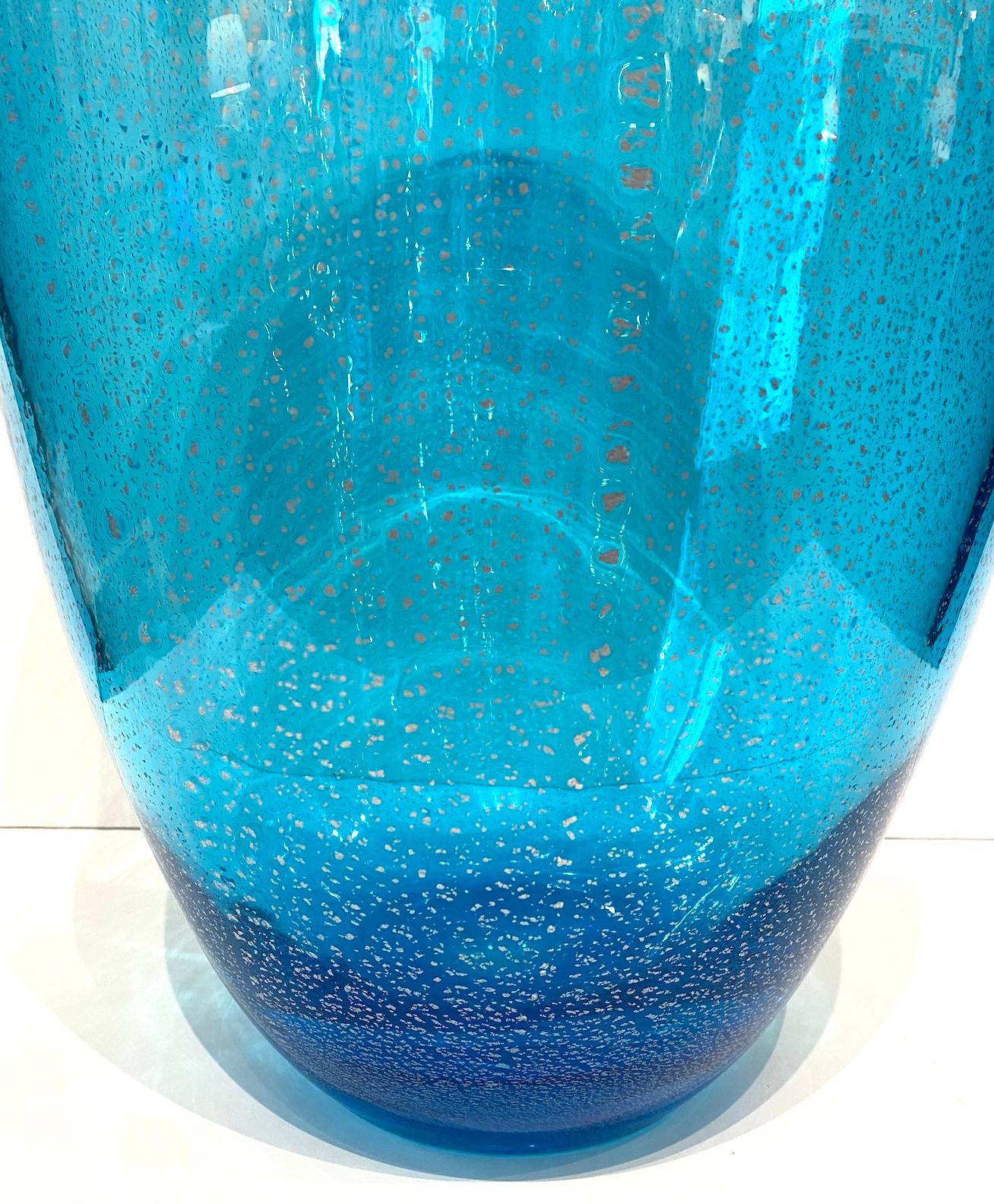 Italian Murano Blown Glass Vase For Sale