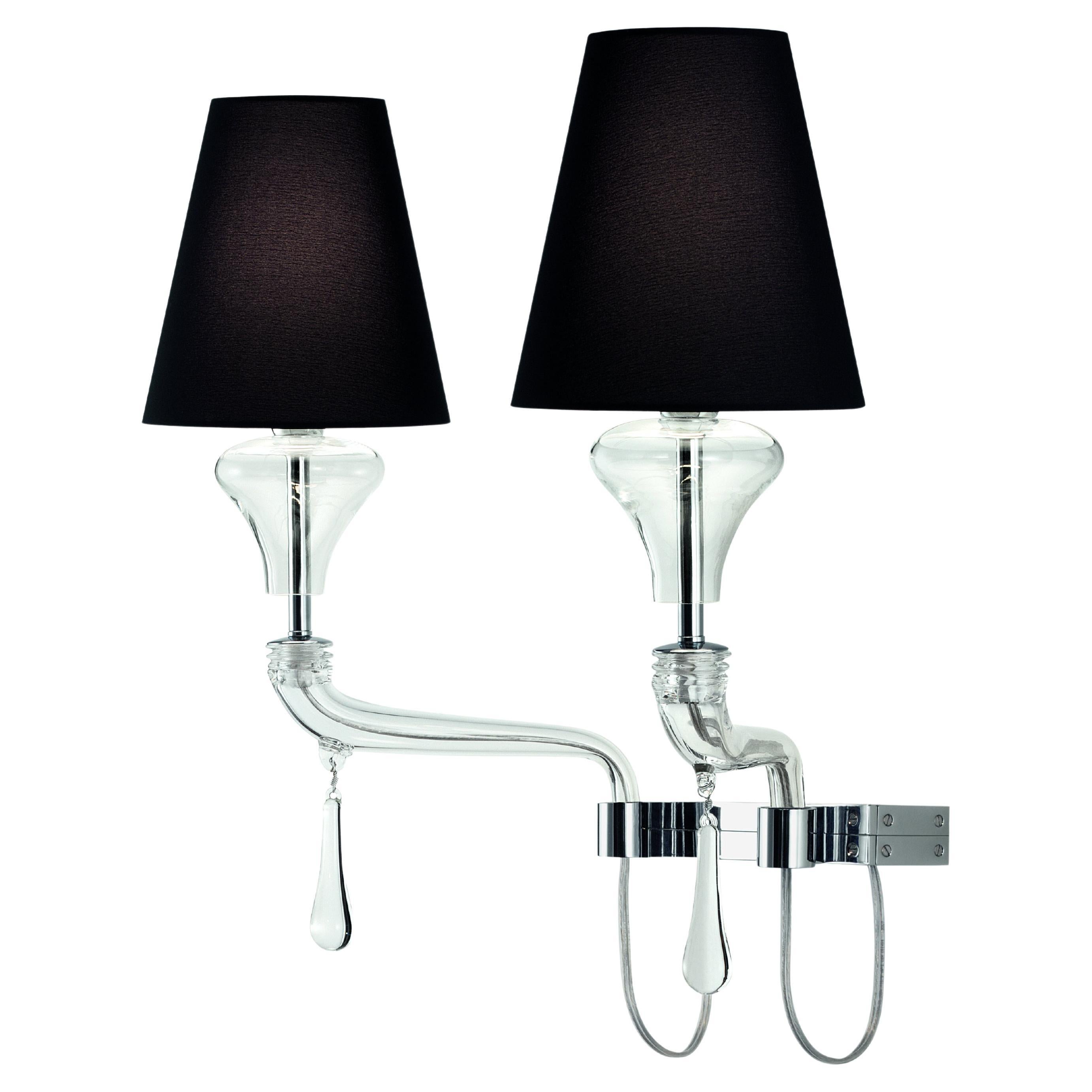Murano blown Glass Wall Sconce, Crystal Venetian Crystal