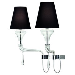 Murano blown Glass Wall Sconce, Crystal Venetian Crystal