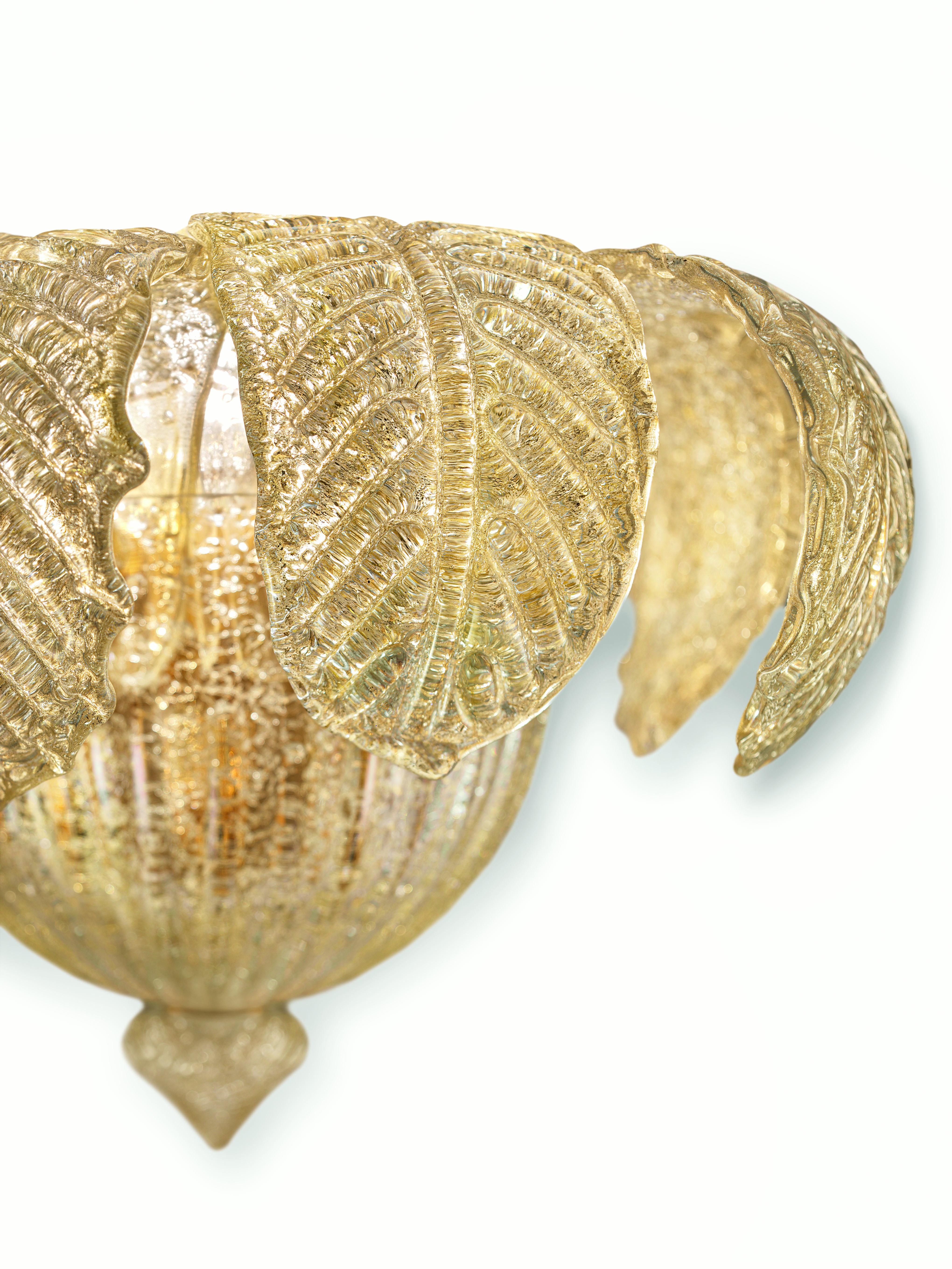 Aplique de Murano, Cristal veneciano Rugiada Oro Italiano en venta