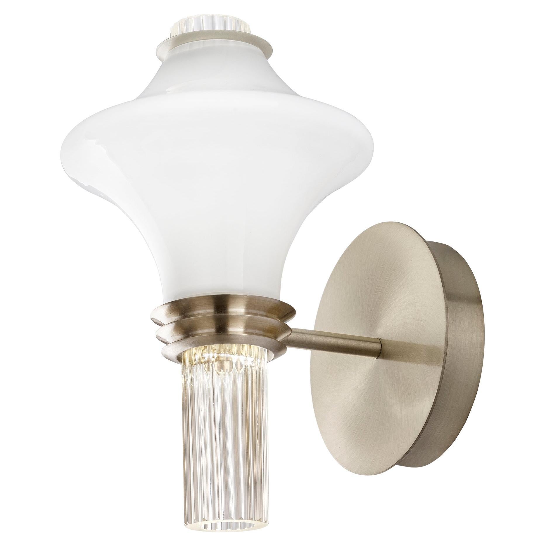 Murano blown Glass Wall Sconce, Metropolis, Crystal Venetian Crystal