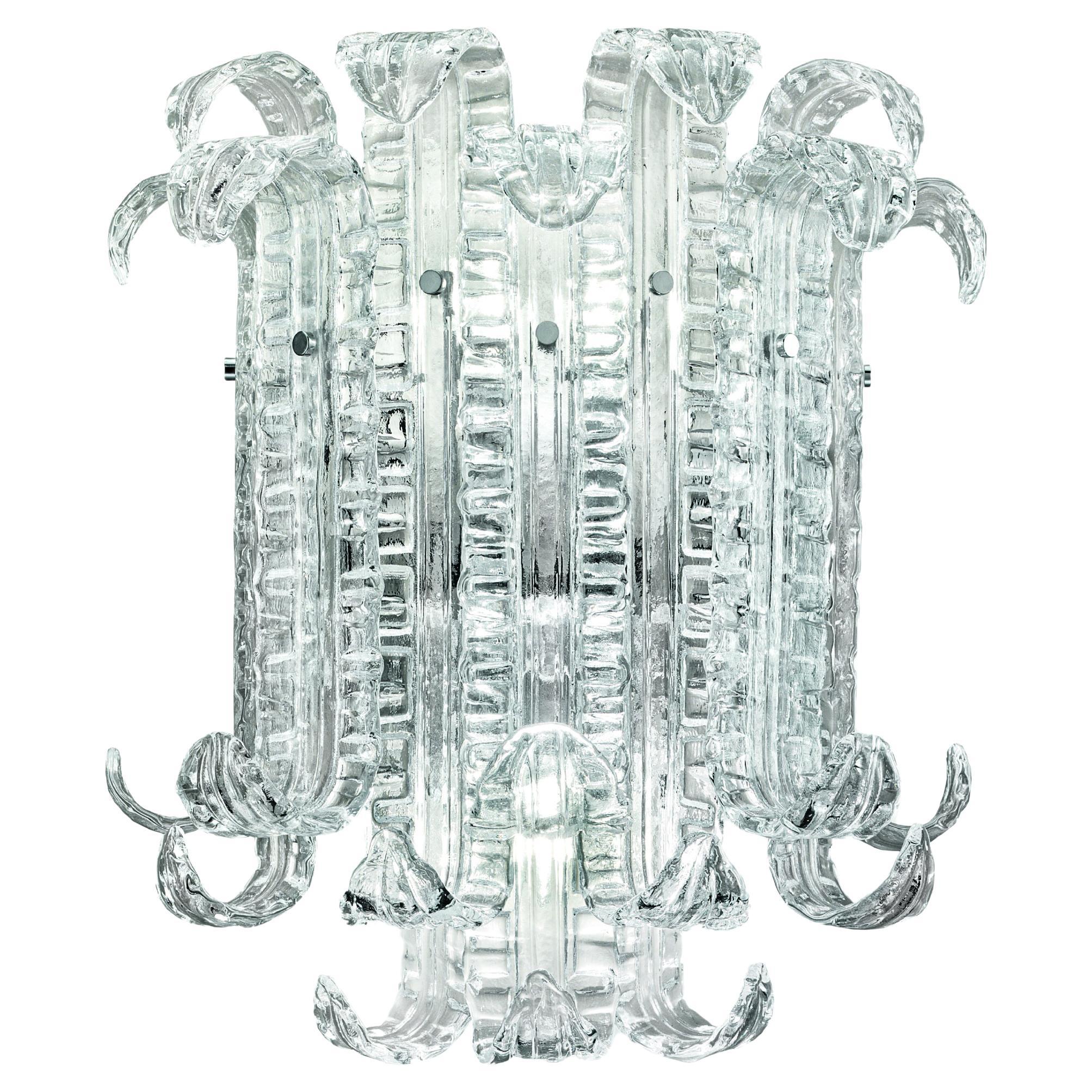 Aplique de Pared de Cristal Soplado de Murano, Nuevo Felci, Cristal Veneciano