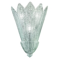 Murano blown Glass Wall Sconce, Spade, Crystal Rugiada Venetian Crystal