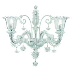 Murano blown Glass Wall Sconce, Venezia 5715, Crystal Venetian Crystal