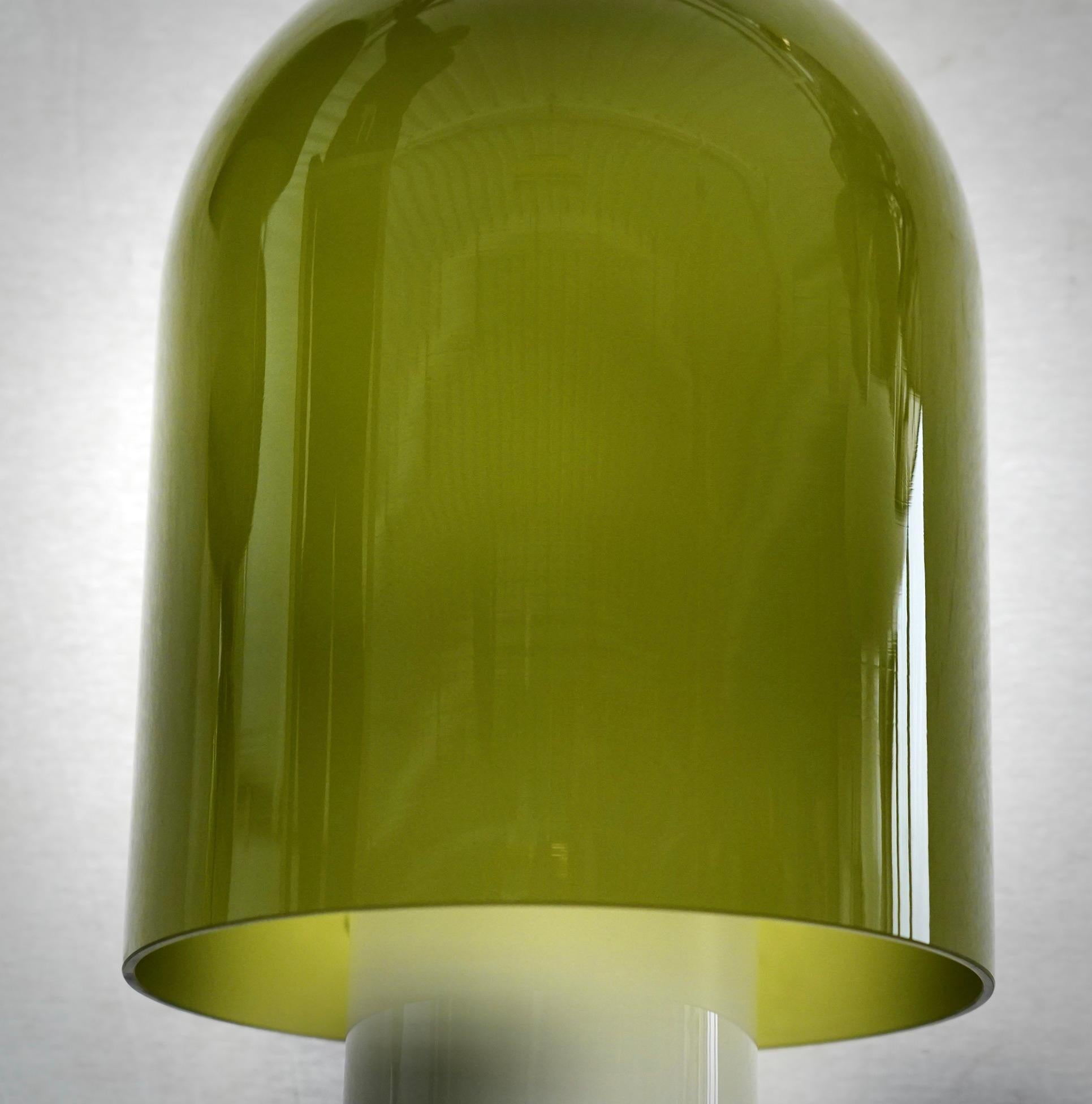 italien Lanternes du milieu du siècle en verre soufflé de Murano, blanc et vert, 2020 en vente