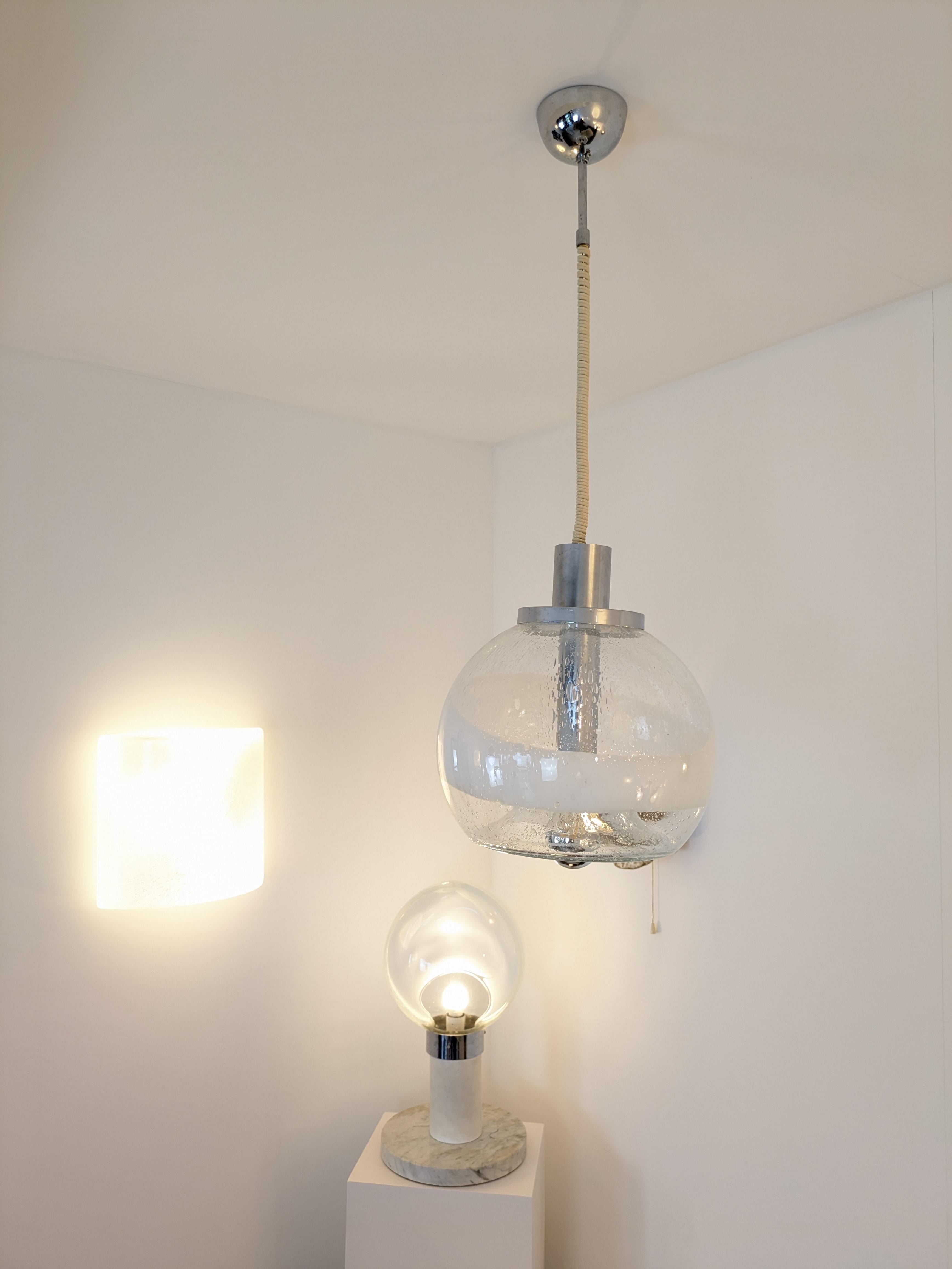 Murano Blown globe pendant 30, Ettore Fantasia Gino Poli, Sothis, Pulegoso, 1970 For Sale 4