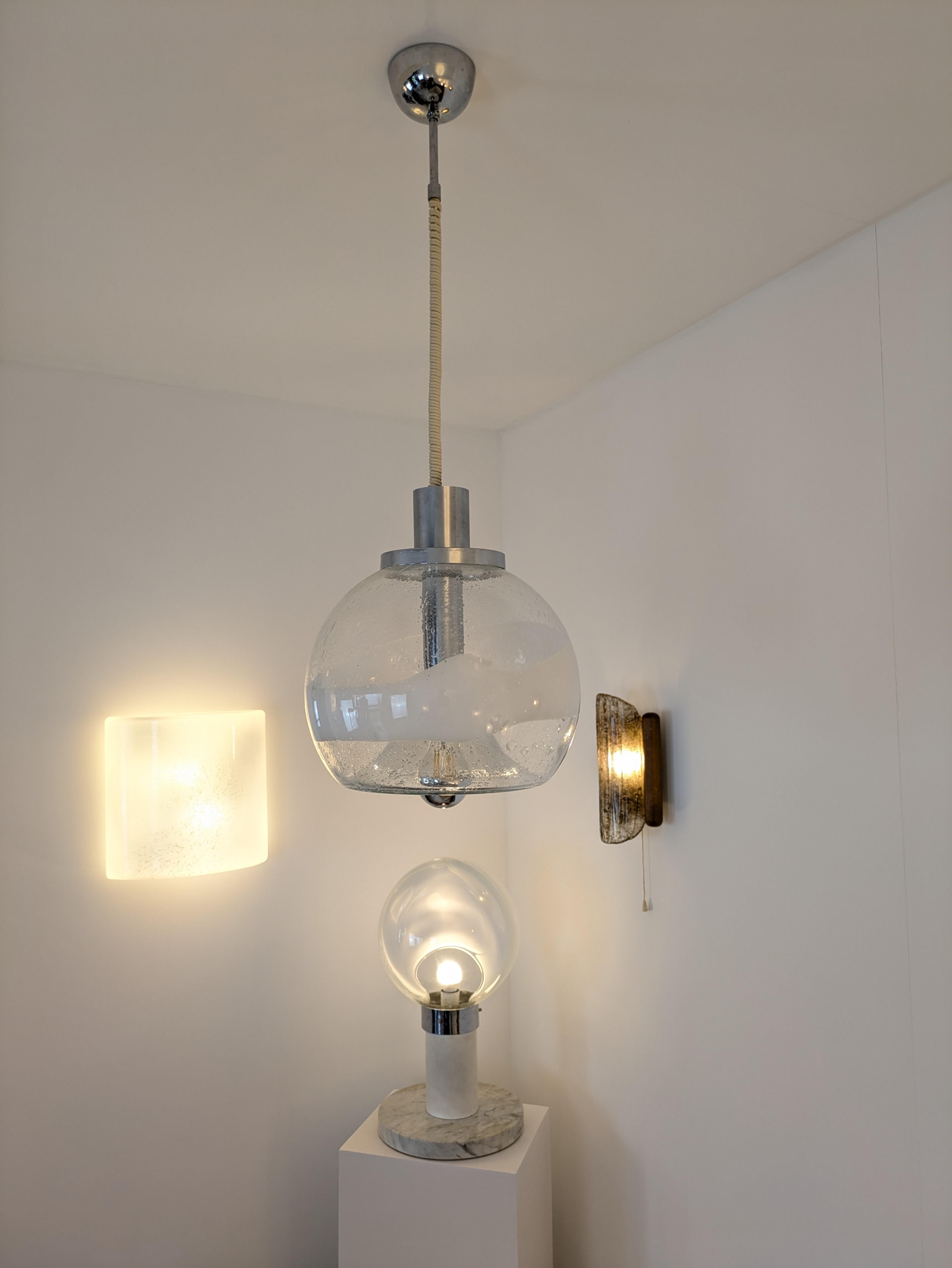 Murano Blown globe pendant 30, Ettore Fantasia Gino Poli, Sothis, Pulegoso, 1970 For Sale 5